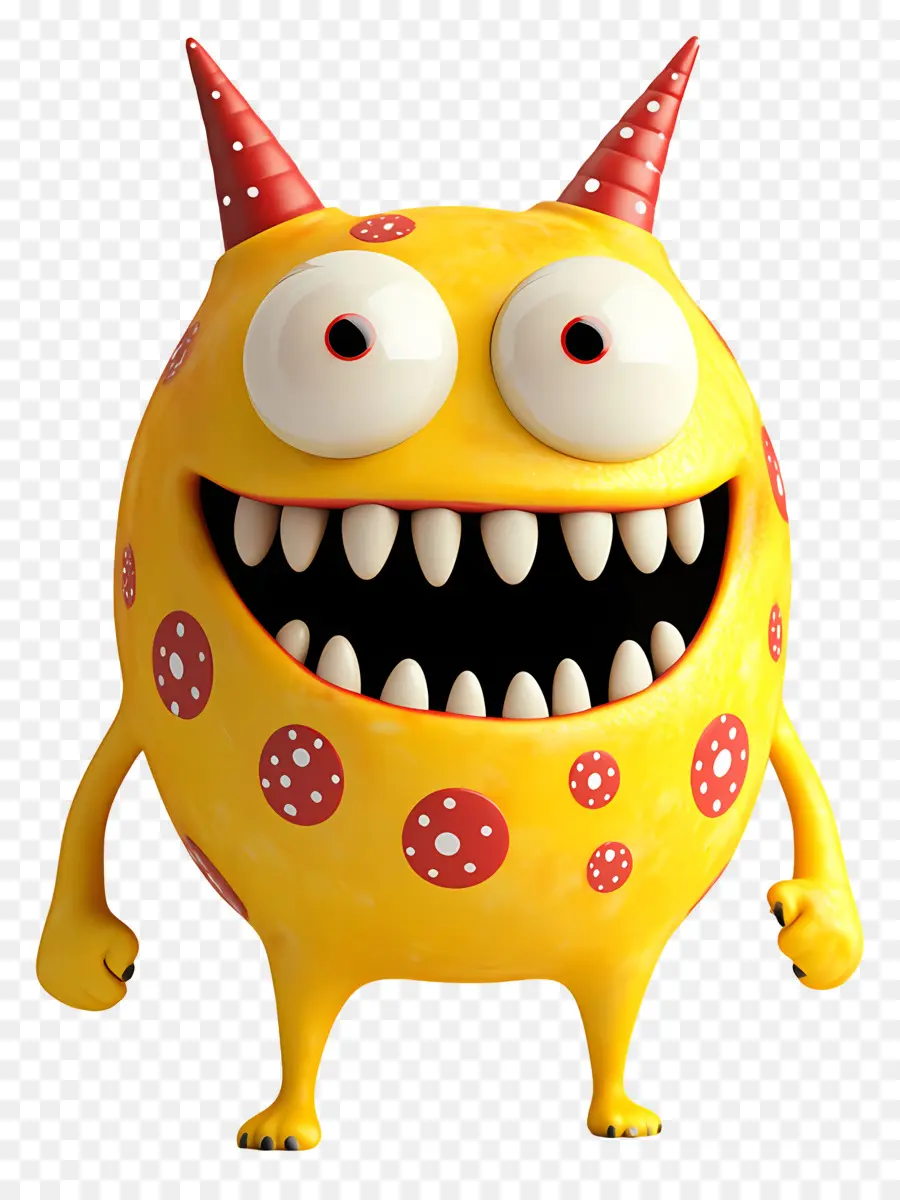 Besta Feroz，Monstro Amarelo Com Manchas Vermelhas PNG