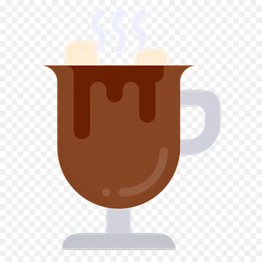 Chocolate Quente Com Marshmallow，Copo Marrom PNG