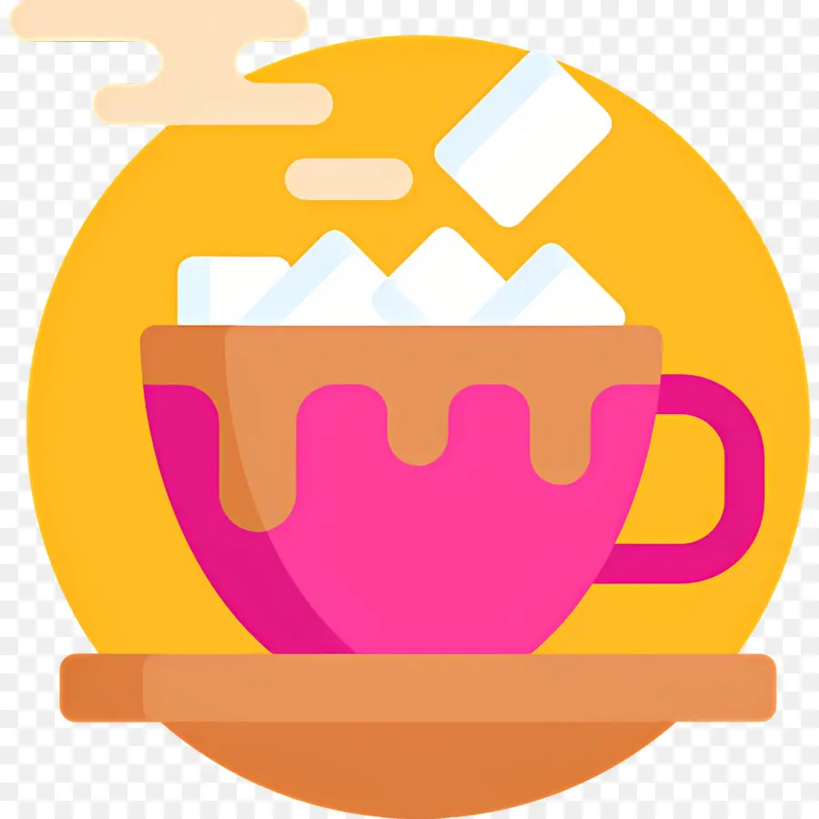 Chocolate Quente Com Marshmallow，Copo Rosa PNG