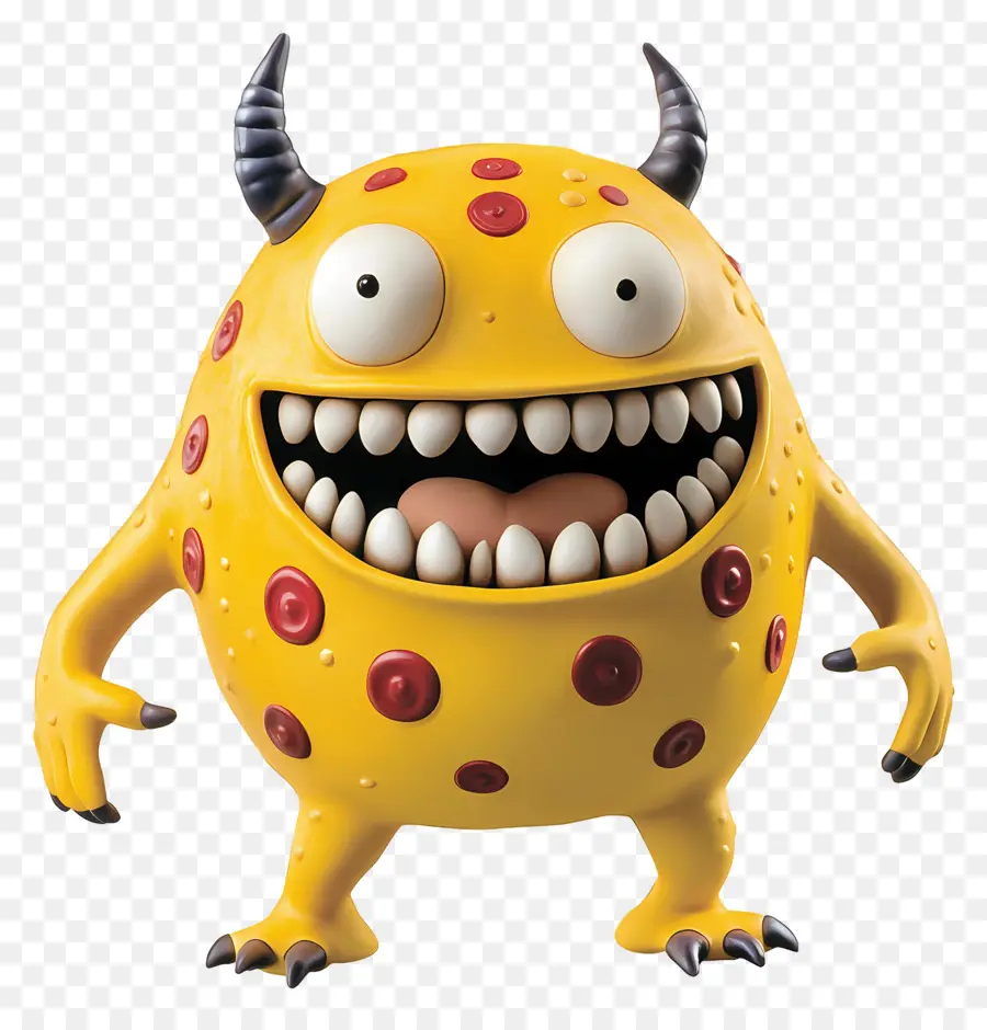 Besta Feroz，Monstro Amarelo Com Manchas Vermelhas PNG