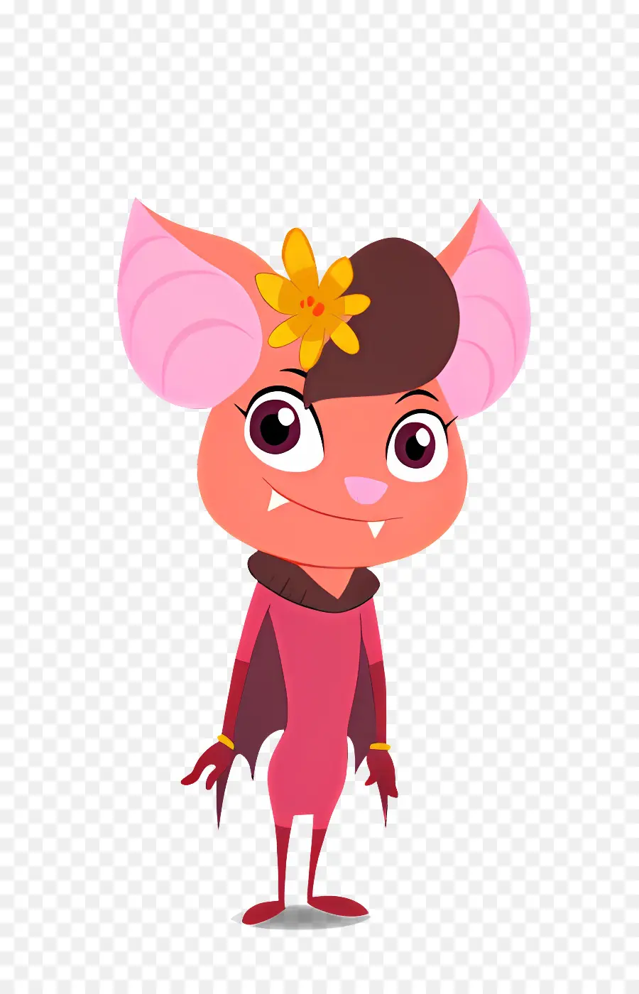 Personagem De Desenho Animado，Morcego Rosa PNG