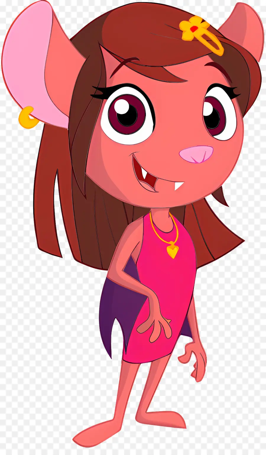 Personagem De Desenho Animado，Rato Rosa De Desenho Animado PNG