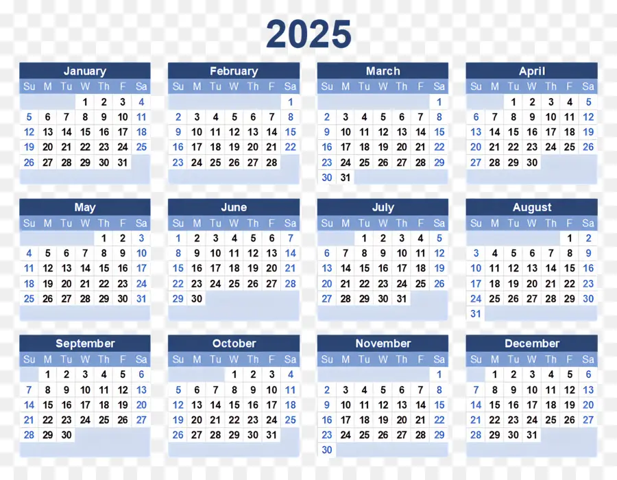 Calendário 2025，Calendário 2028 PNG