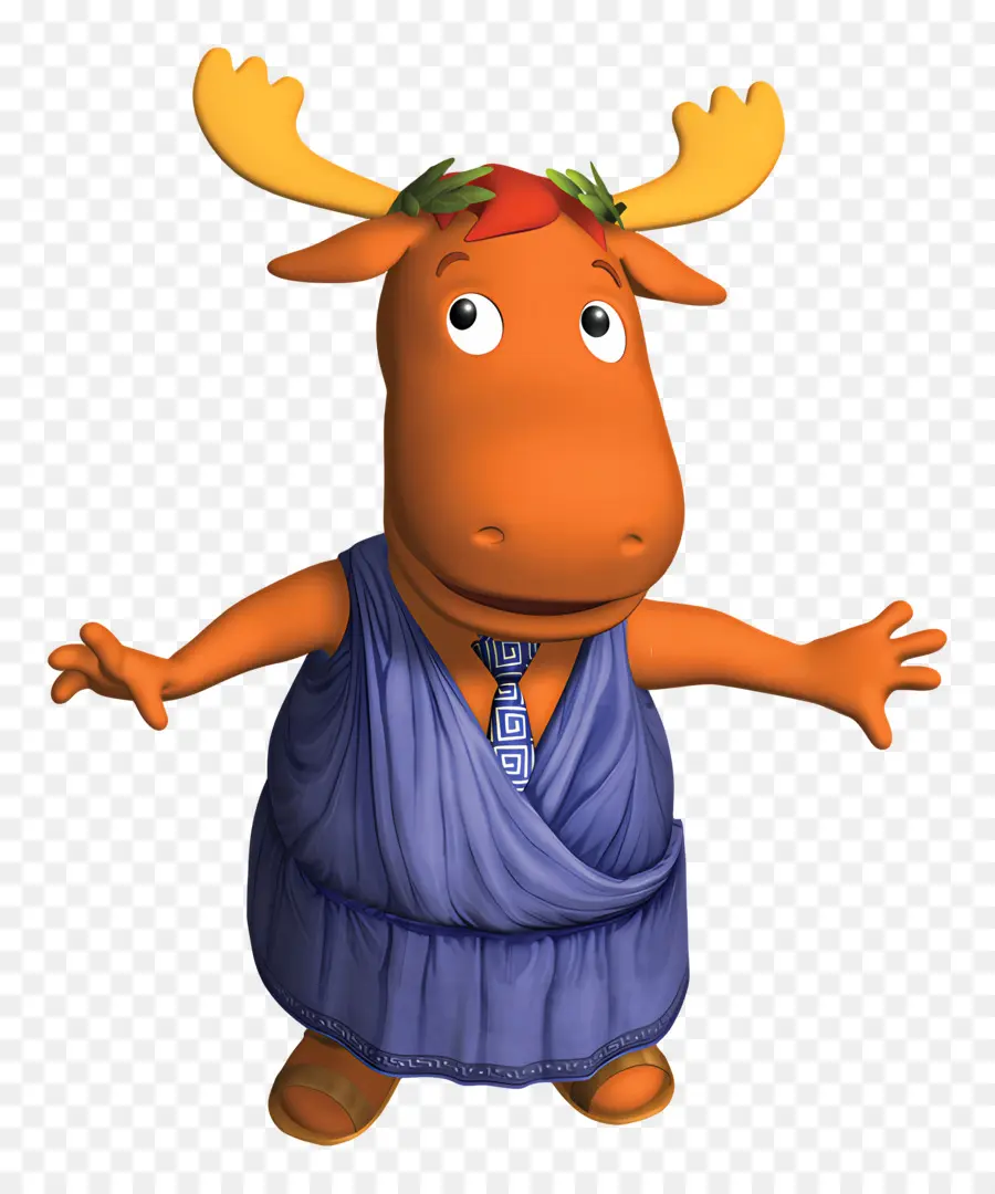 Backyardigans，Alce Laranja Em Toga PNG