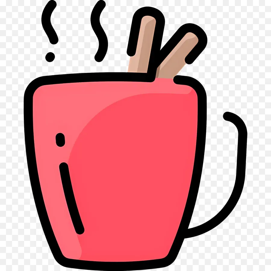 Chocolate Quente Canela，Copo Vermelho PNG