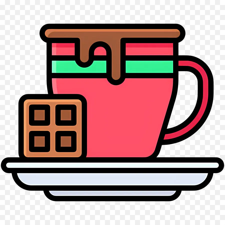 Chocolate Quente De Natal，Caneca Vermelha Com Chocolate PNG