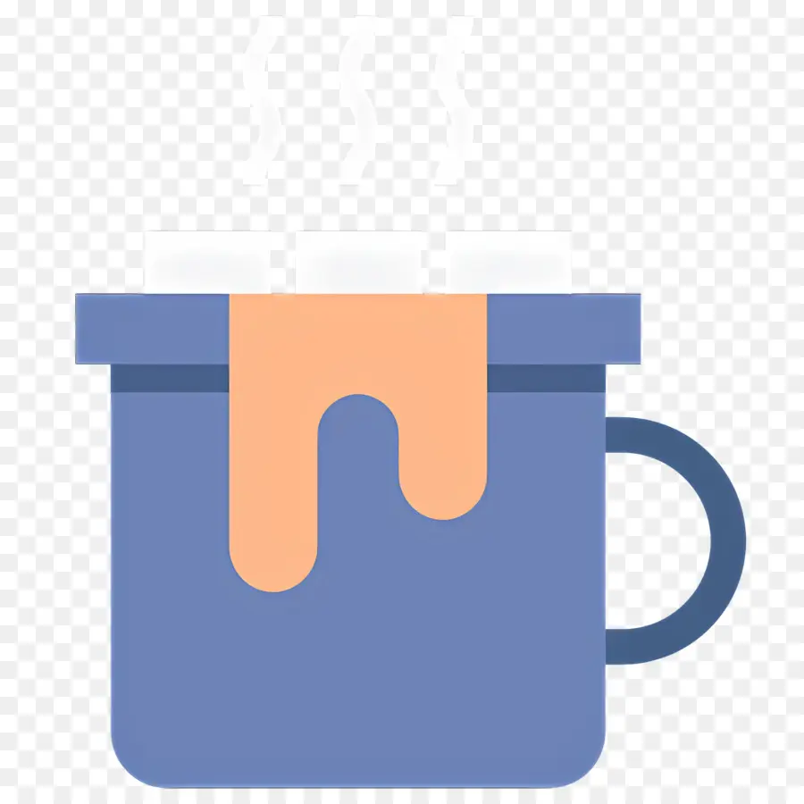 Chocolate Quente Com Marshmallow，Copo Azul PNG