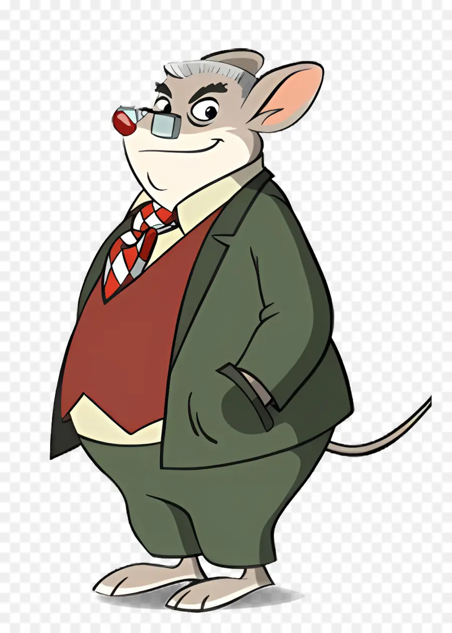 Personagem De Desenho Animado，Rato De Desenho Animado De Terno PNG