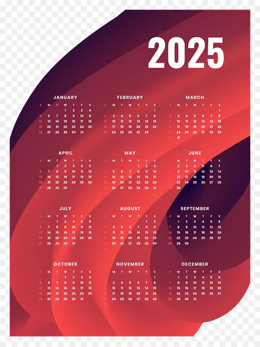 Calendário 2025，Ano PNG