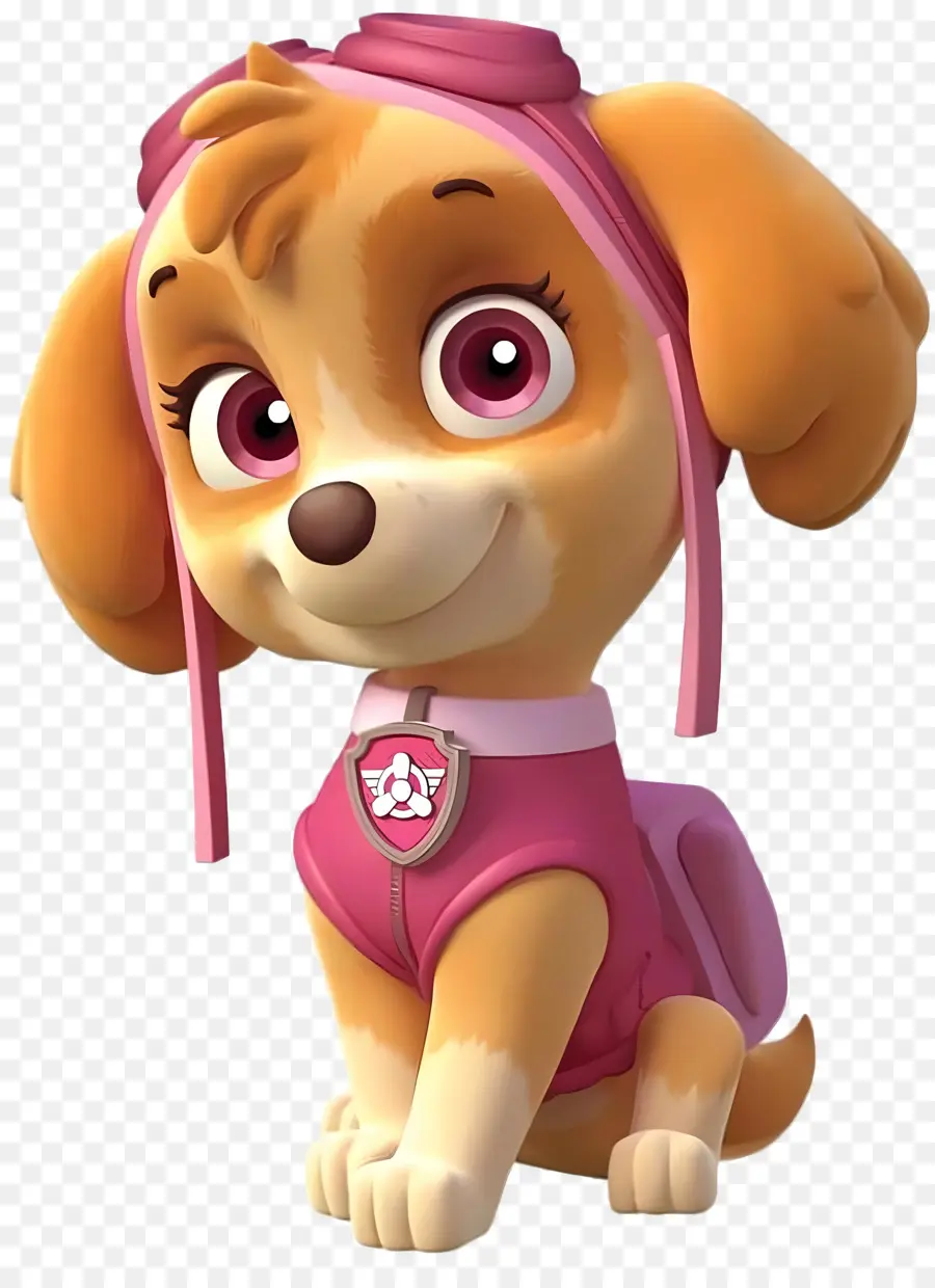 Patrulha Canina，Cachorrinho Marrom Com Roupa Rosa PNG