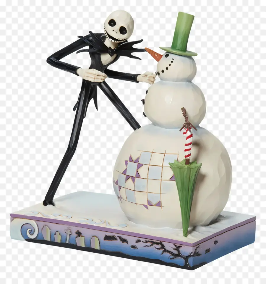 Jack Skellington，Esqueleto Com Boneco De Neve PNG