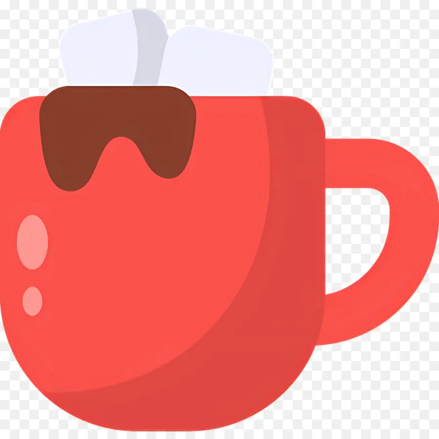 Chocolate Quente Com Marshmallow，Copo Vermelho PNG