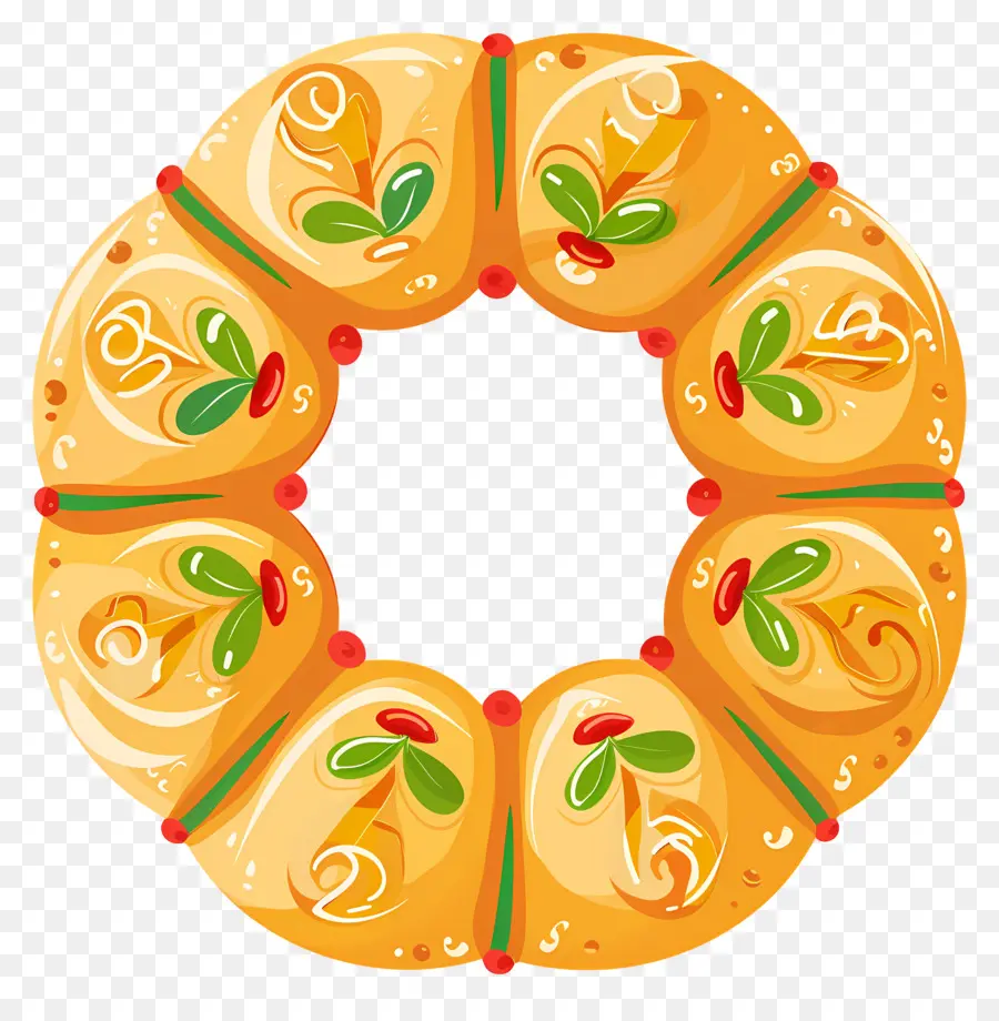 Pão De Natal Espanhol，Guirlanda De Pão Decorativa PNG