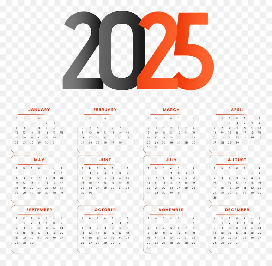 Calendário 2025，Ano PNG