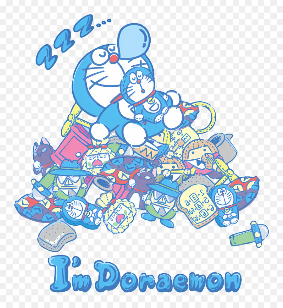 Doraemon，Personagem De Desenho Animado Dormindo PNG