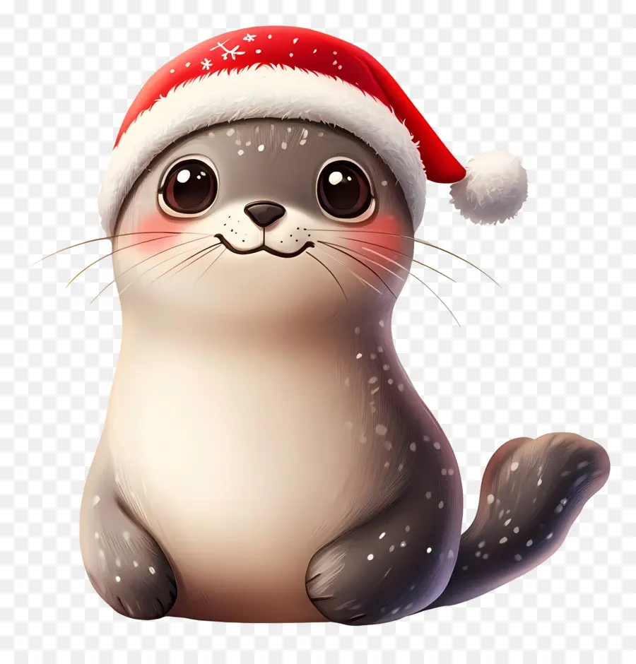 Selo De Natal，Selo Com Chapéu De Papai Noel PNG