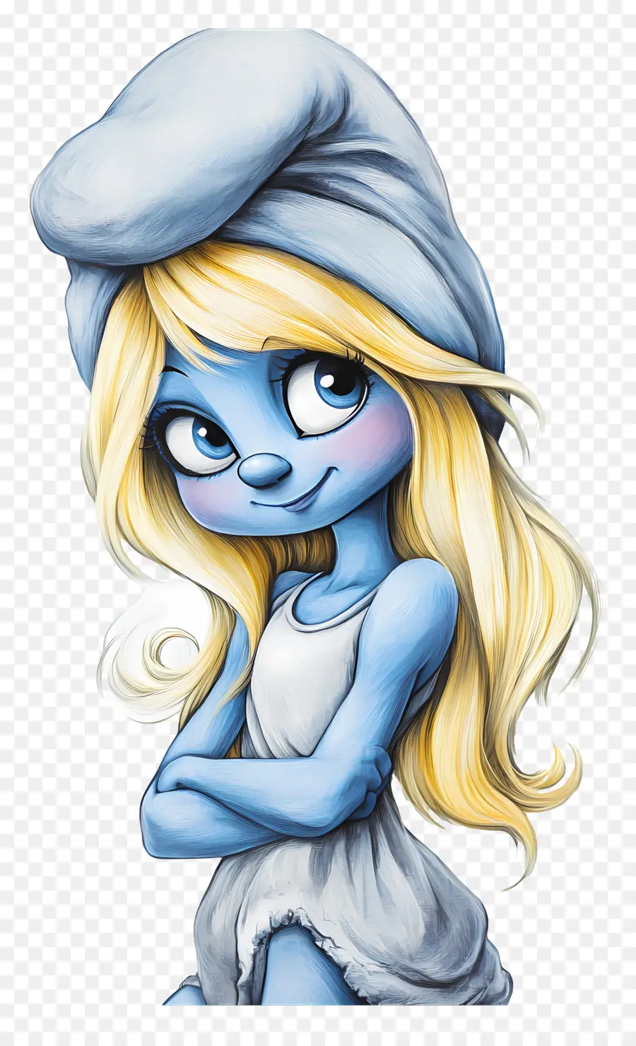 Smurfette，Personagem De Desenho Animado Azul PNG