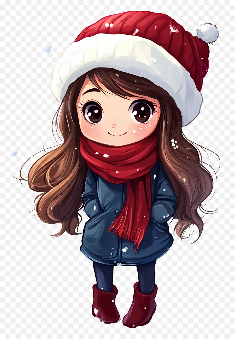 Garota De Inverno，Personagem Chibi PNG