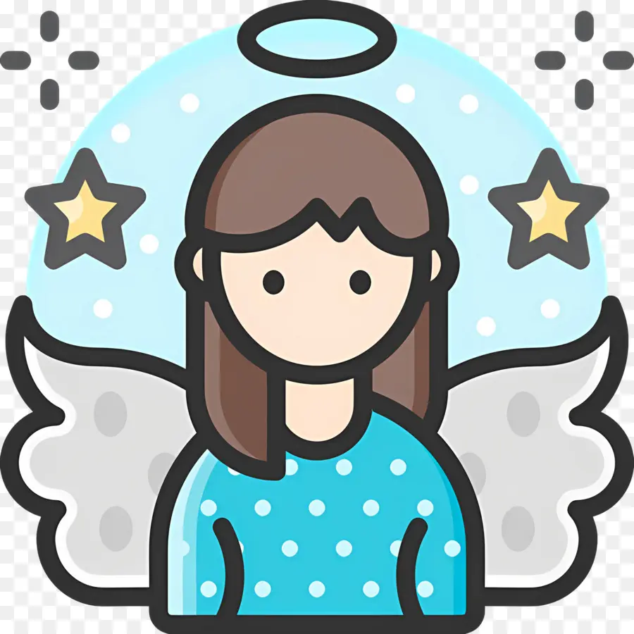 Anjo De Natal，Anjo Com Estrelas PNG