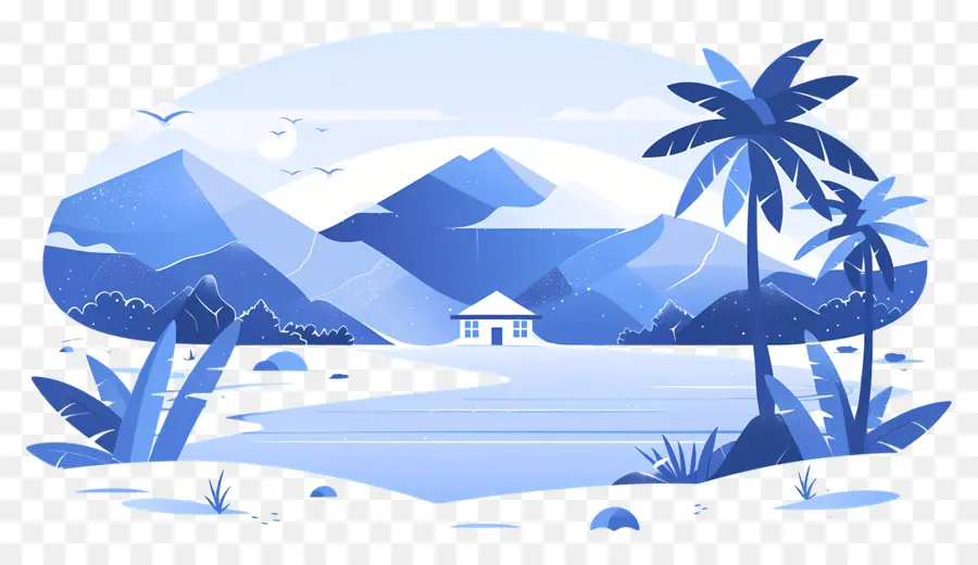 Fundo De Montanhas Nevadas，Paisagem Tropical PNG