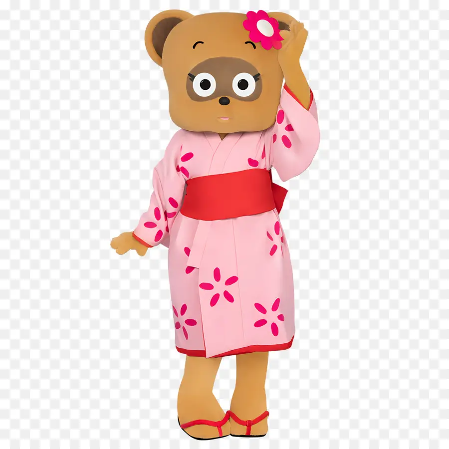 Bunbukuhana，Urso De Quimono Rosa PNG