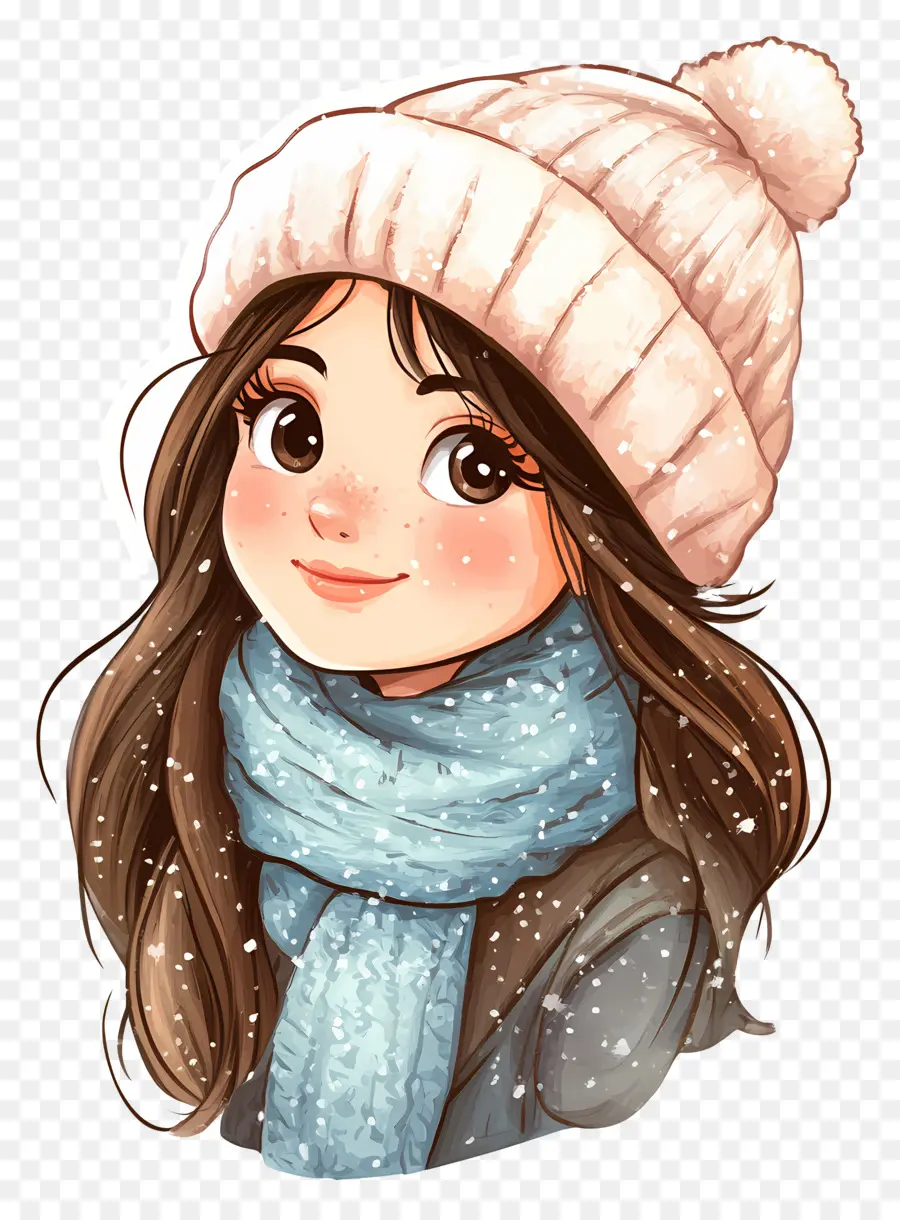 Garota De Inverno，Personagem Chibi PNG