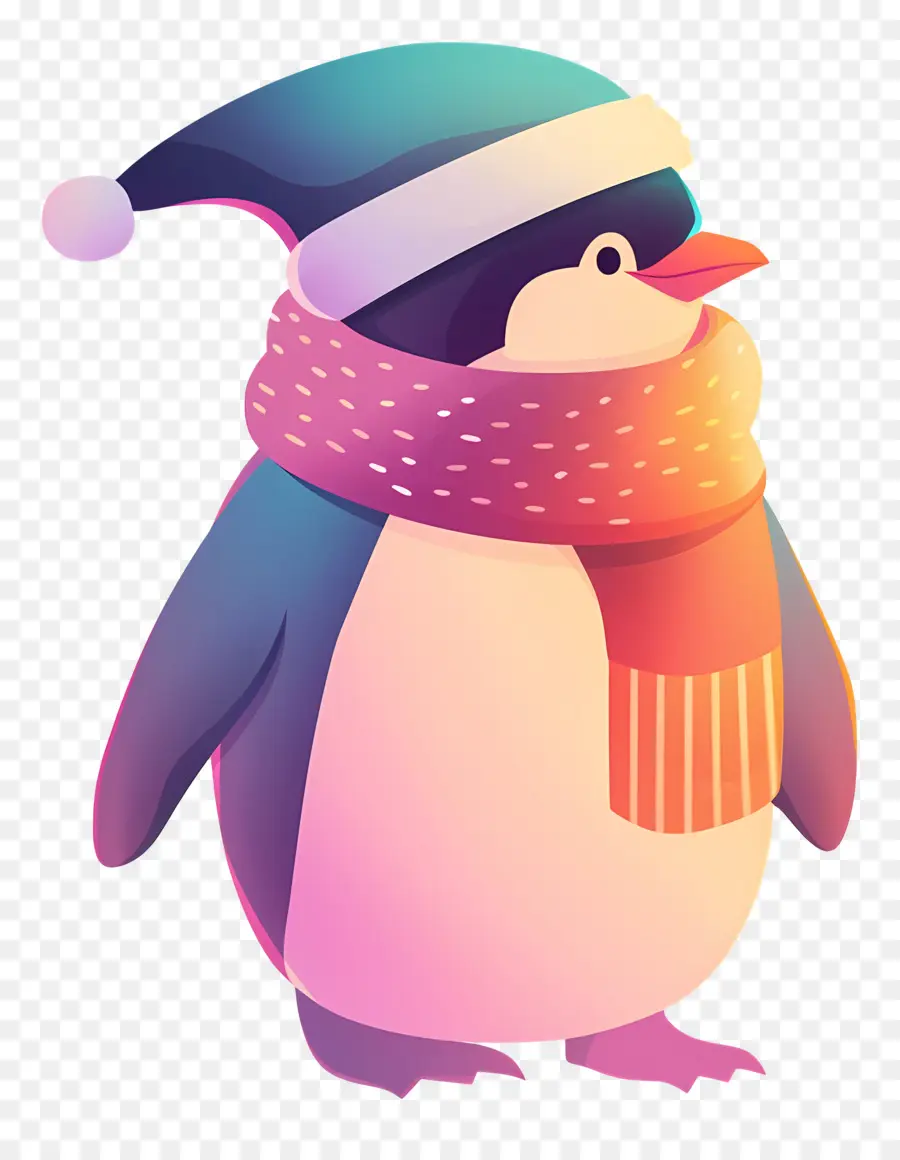 Pinguim De Natal，Pinguim Com Lenço PNG