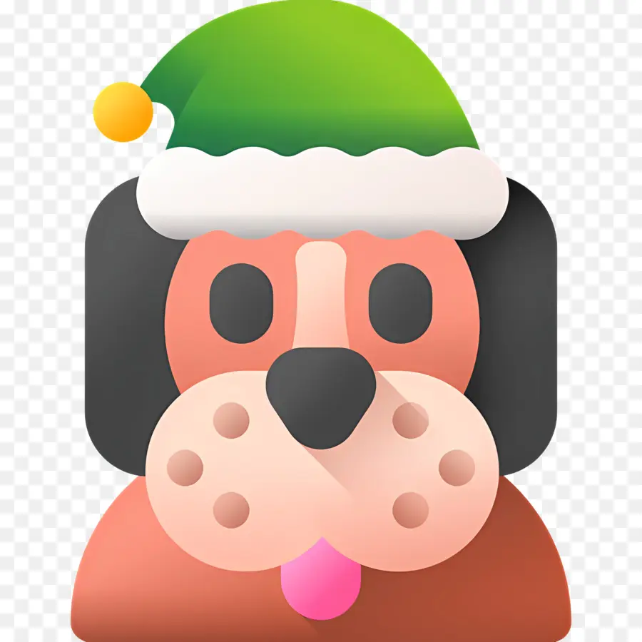 Cachorro De Natal，Cachorro Com Chapéu Verde PNG