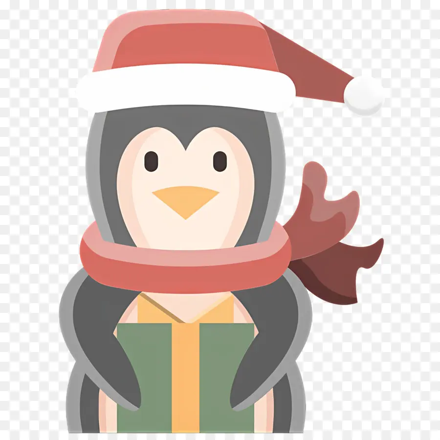 Pinguim De Natal，Pinguim Com Chapéu De Papai Noel PNG