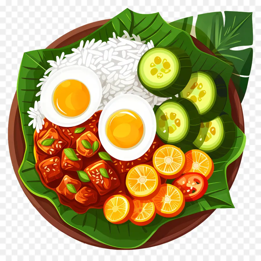 Nasi Lemak，Arroz E Caril PNG