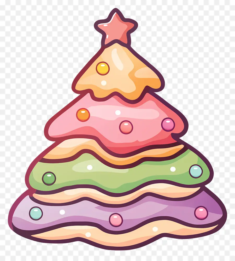 Biscoito De Natal，Árvore De Natal Colorida PNG