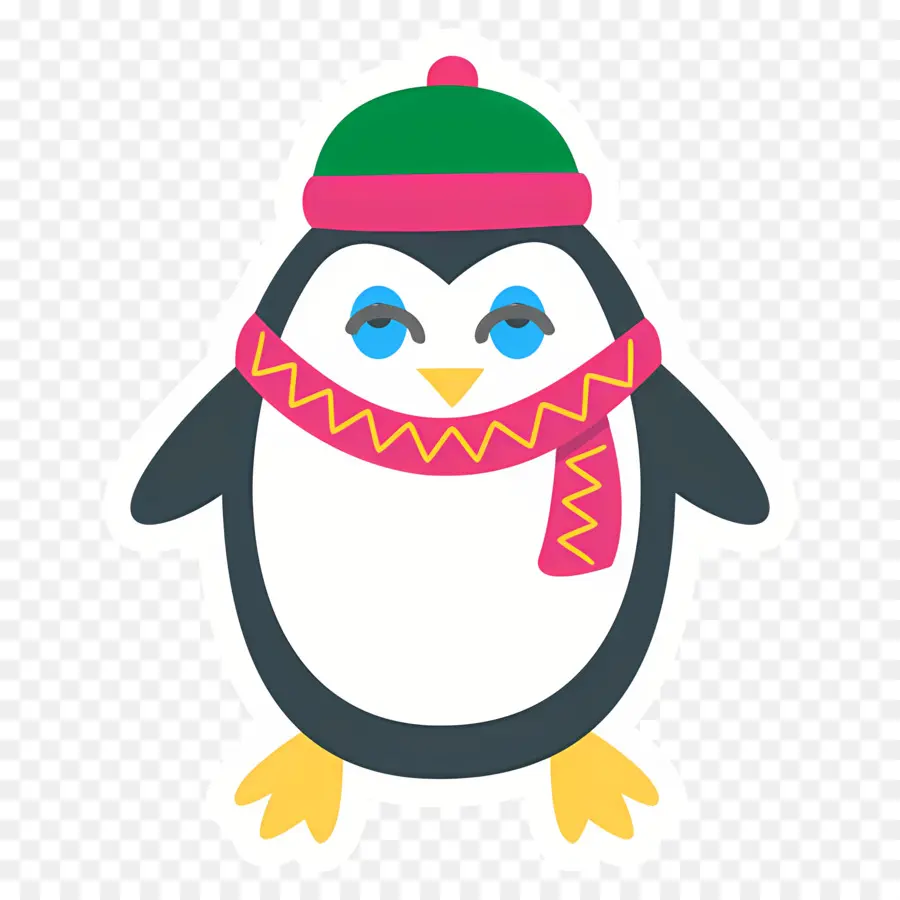 Pinguim De Natal，Pinguim Com Lenço PNG