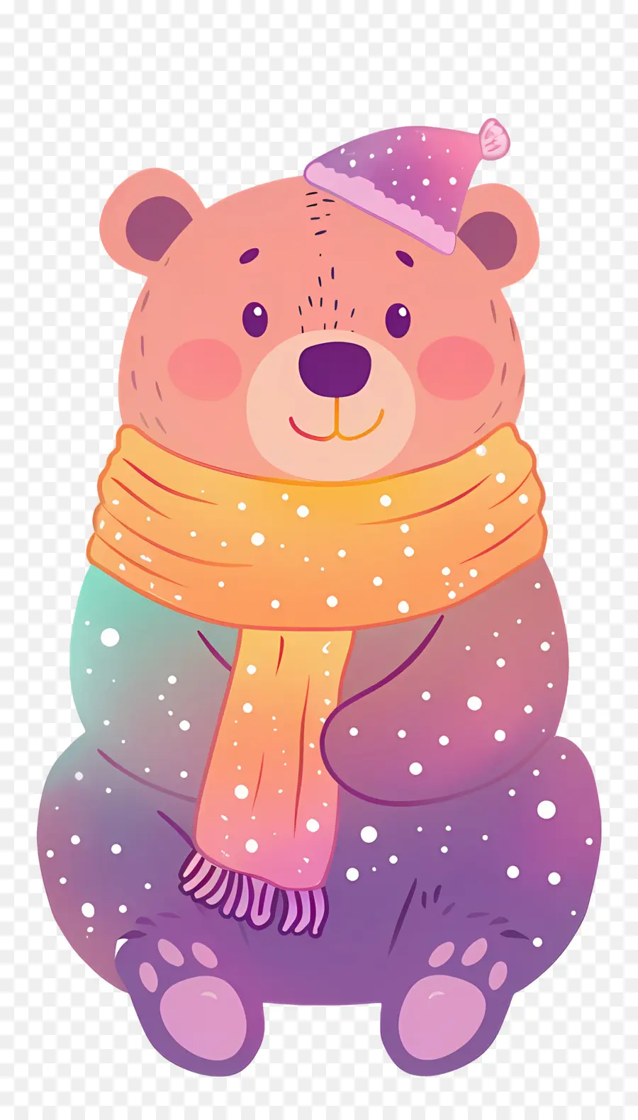 Urso De Natal，Urso Fofo Com Lenço PNG