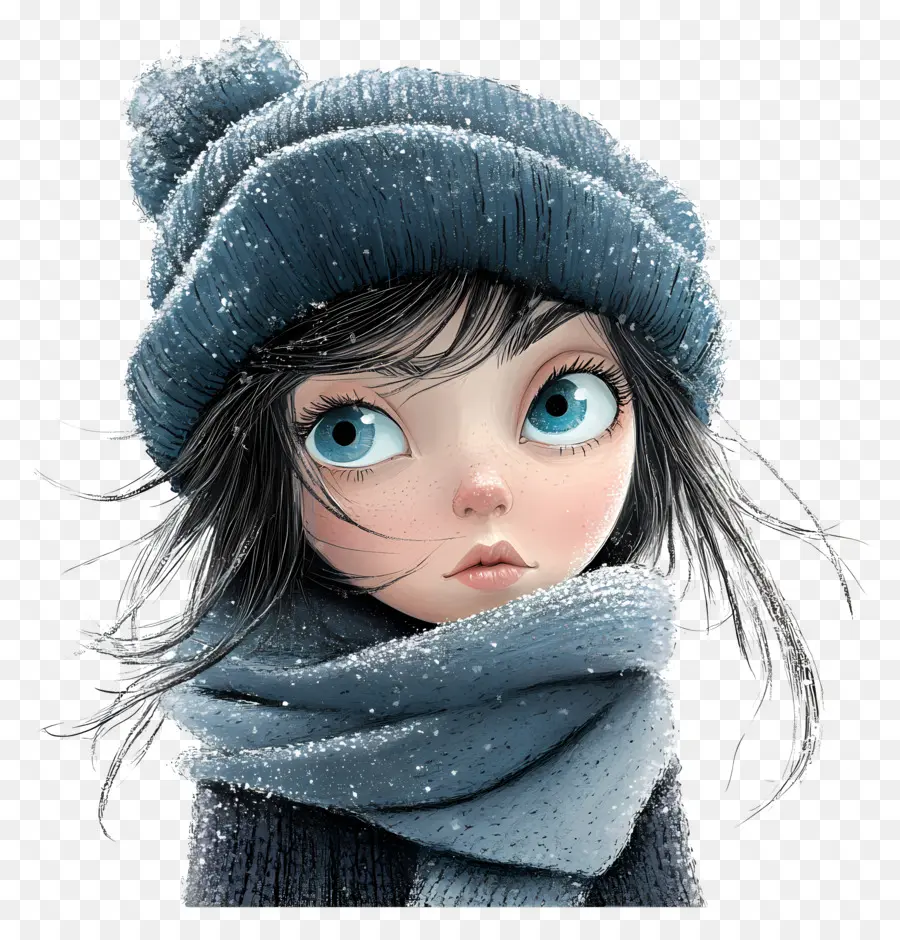 Garota De Inverno，Menina Com Olhos Grandes PNG