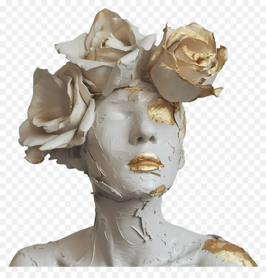 Escultura Moderna，Escultura Com Rosas PNG