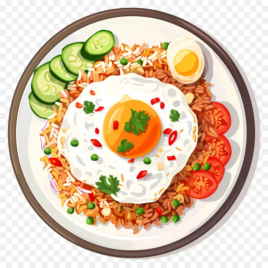 Nasi Goreng，Arroz Frito Com Ovo PNG