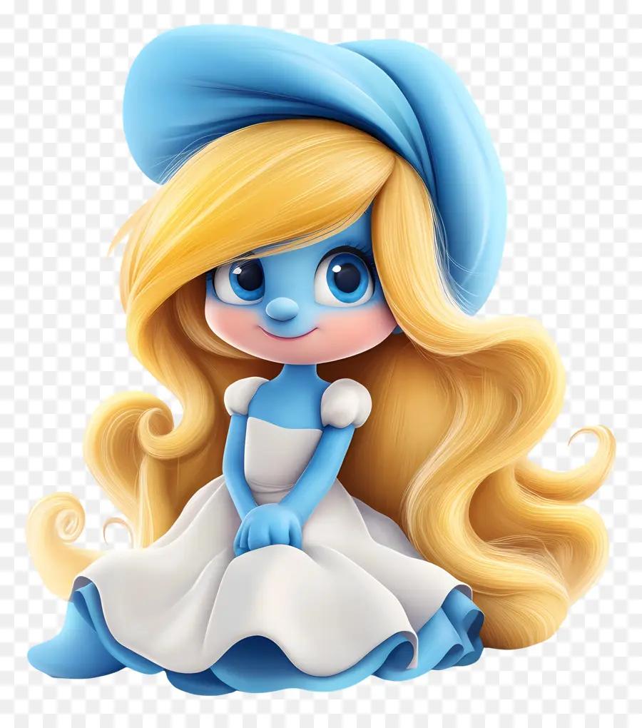 Smurfette，Personagem De Desenho Animado Azul PNG