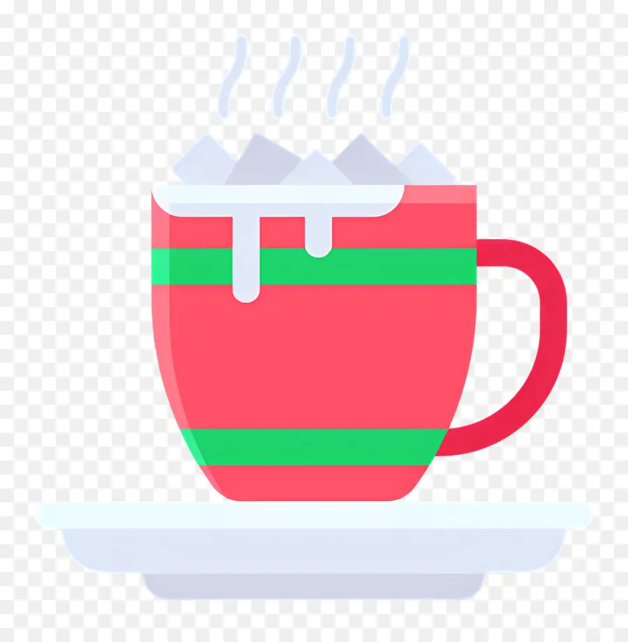 Chocolate Quente De Natal，Copo Vermelho Com Marshmallows PNG