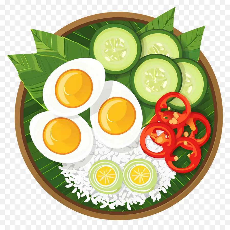 Nasi Lemak，Arroz E Ovo PNG