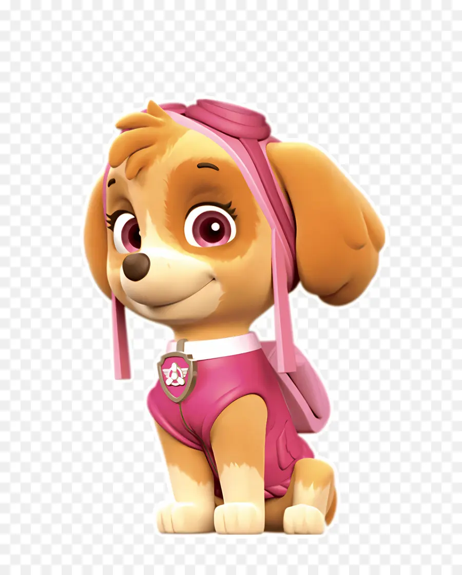 Patrulha Canina，Cachorrinho Marrom Com Roupa Rosa PNG