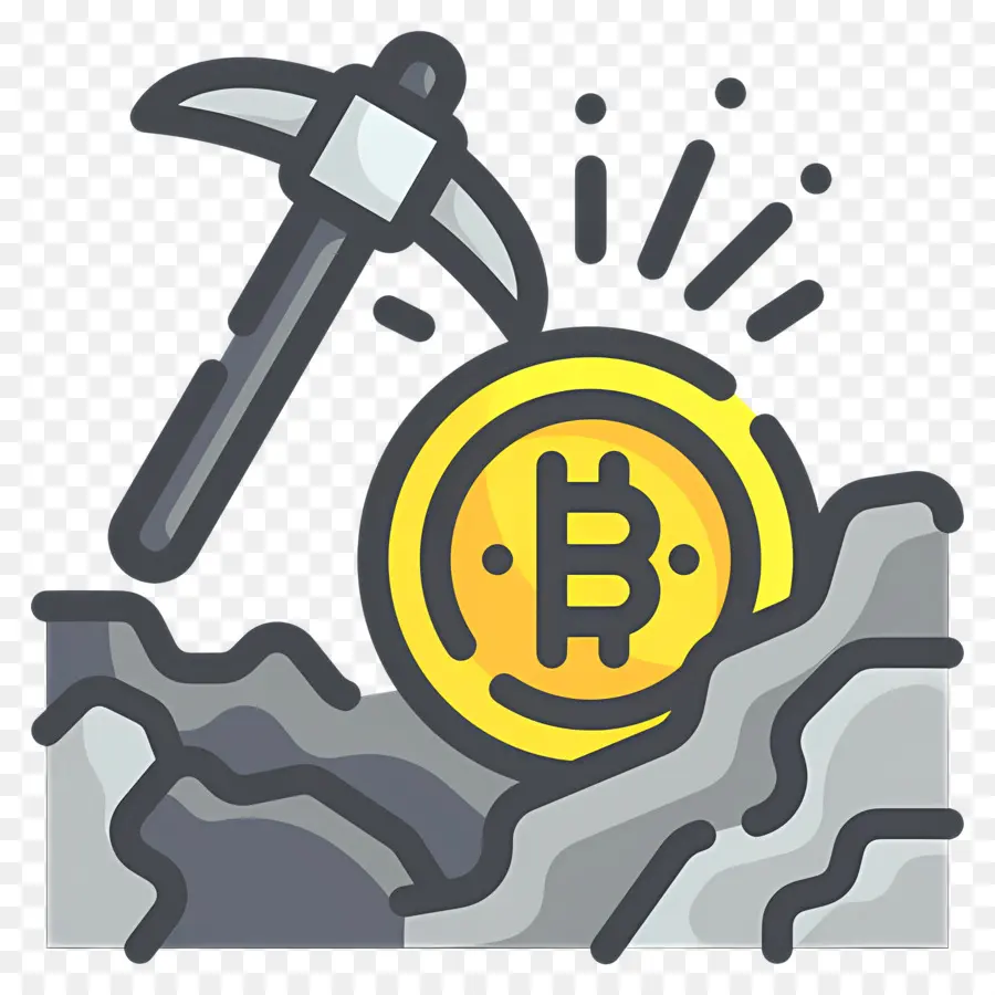 Minerador De Bitcoins，Mineração De Bitcoin Com Picareta PNG