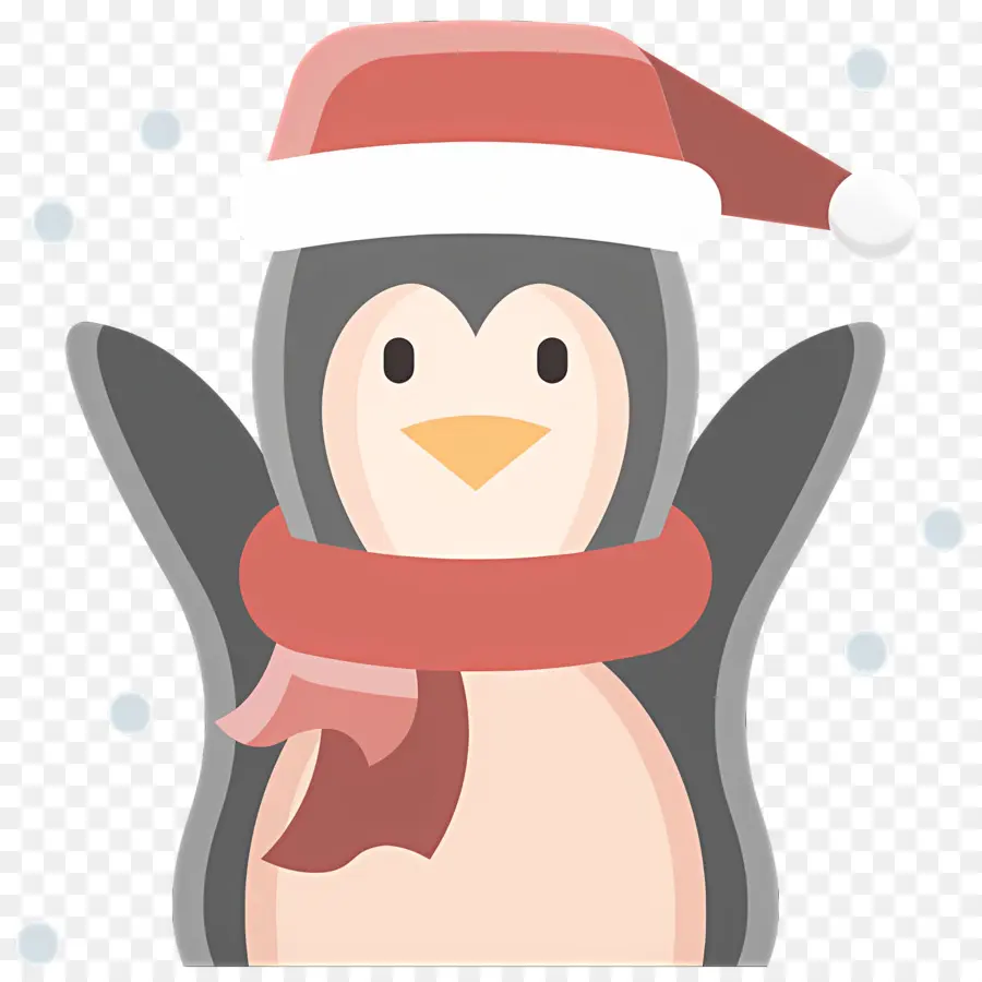 Pinguim De Natal，Pinguim Com Chapéu De Papai Noel PNG