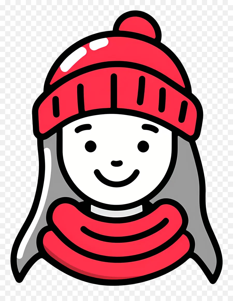 Garota De Inverno，Garota De Desenho Animado Com Chapéu Vermelho PNG