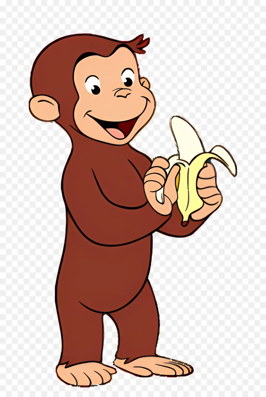 Curioso Jorge，Macaco Com Banana PNG