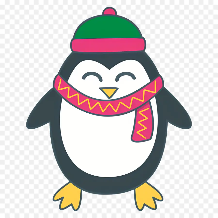 Pinguim De Natal，Pinguim Com Lenço PNG