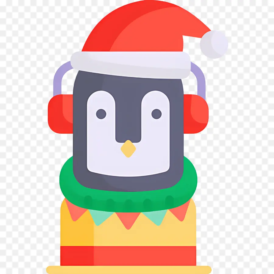 Pinguim De Natal，Pinguim Com Chapéu De Papai Noel PNG