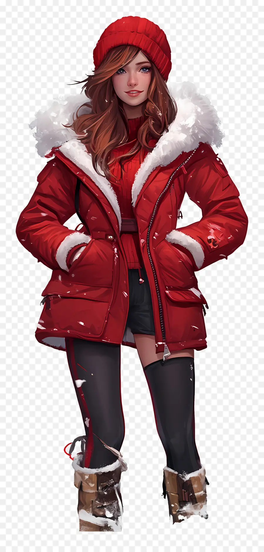 Garota De Inverno，Roupa De Inverno PNG