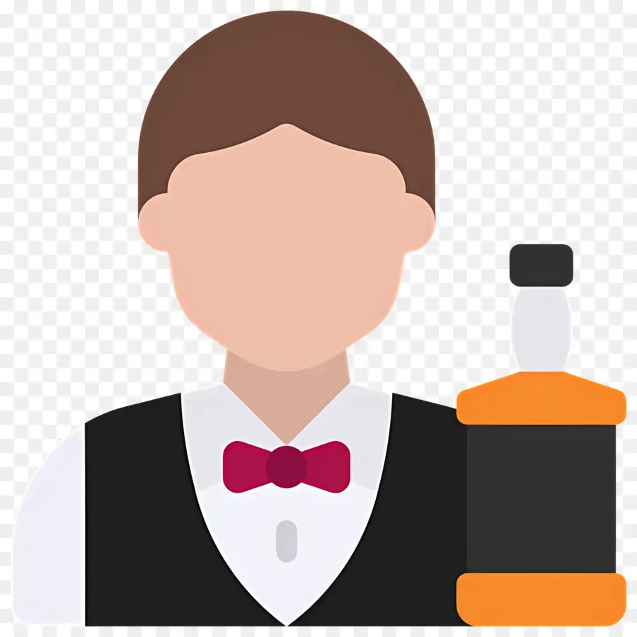 Barman，Barman Com Garrafa PNG