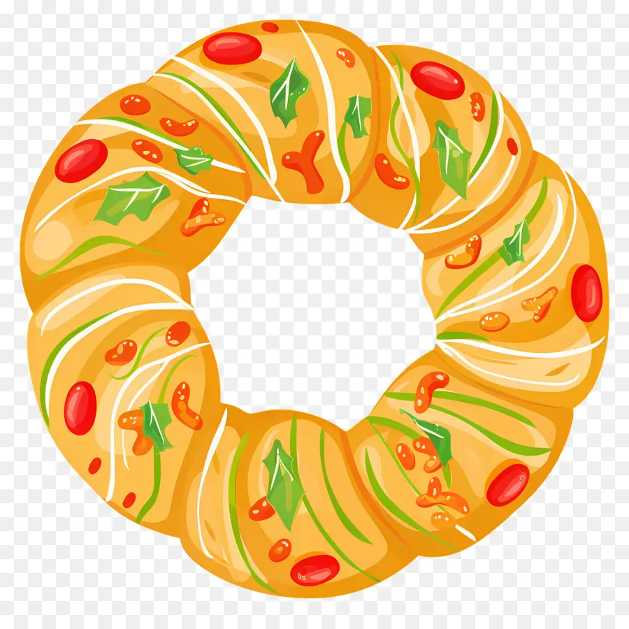 Pão De Natal Espanhol，Guirlanda De Pão Decorativa PNG