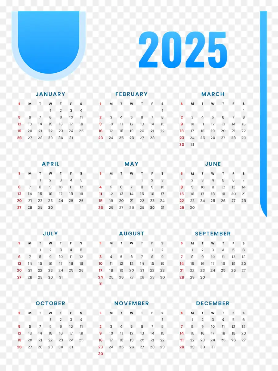 Calendário 2025，Ano PNG